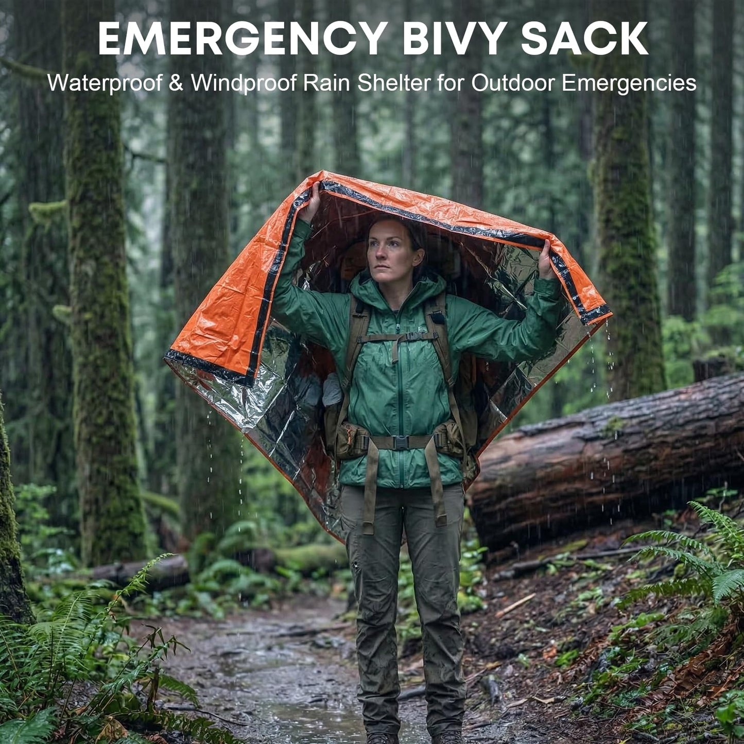 Thermal Emergency Sleeping Bag for Survival: Reflects 90% of Body Heat