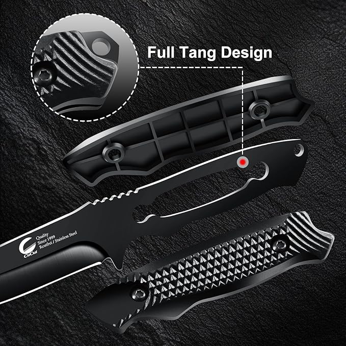 Survival Knife, Fixed Blade Knife with Sheath for Beginners, EDC 4-Inch High Grade Stainless Steel Small Knife, Good for Carving, Camping, Fishing, Survival, Outdoor
