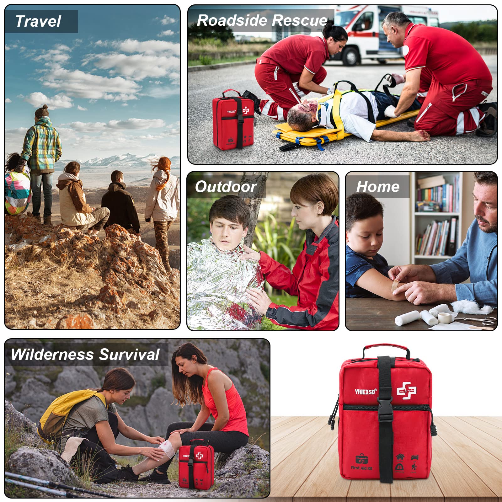 VRIEXSD 400 Piece Large First Aid Kit for Home, Car, Travel, Camping,Sports