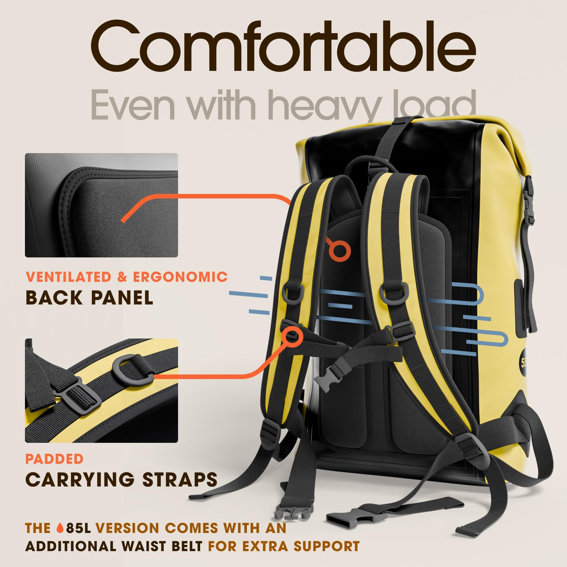 Waterproof Dry Bag Backpack 55L - Kayaking Boating Fishing Rafting Marine