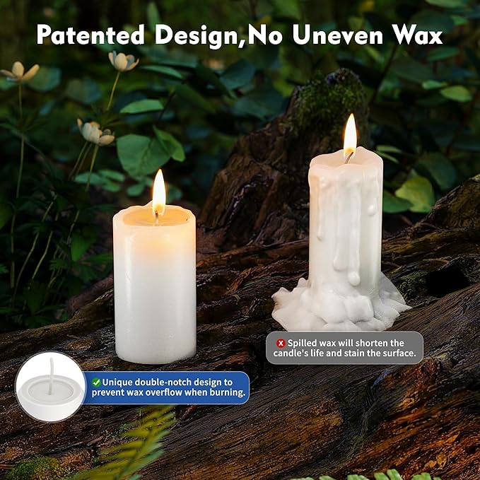 10Pack 15H+ Emergency Candles Long Burning Survival [20H+ Inside Candle Lanterns], 3??Unscented White Pillar Candle, Survival Candles for Power Outage, Camping, Hurricane