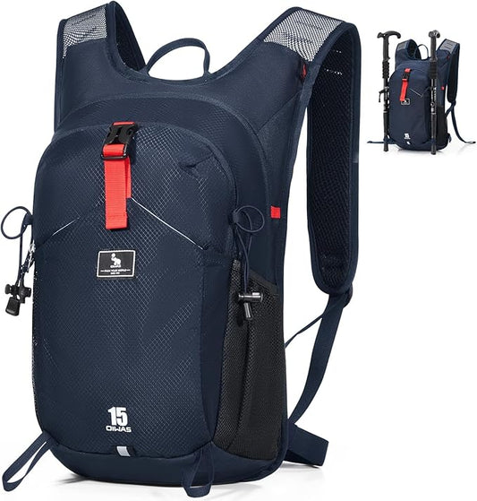 OIWAS Small Hiking Backpack - 15L Hiking Backpacks Water Resistant Camping Backpack Lightweight Hiking Daypack with Hydration Bladder Outlet