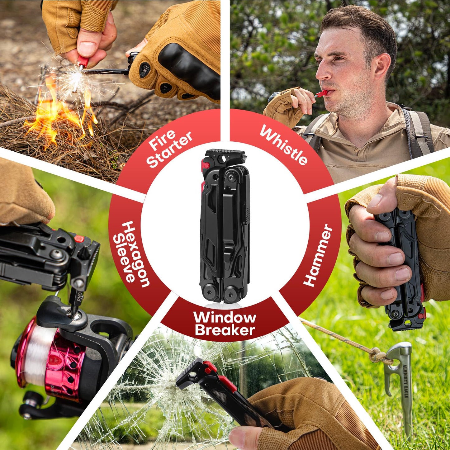 WETOLS Multitool with Pocket Knife, Stainless Steel Needle Nose Pliers