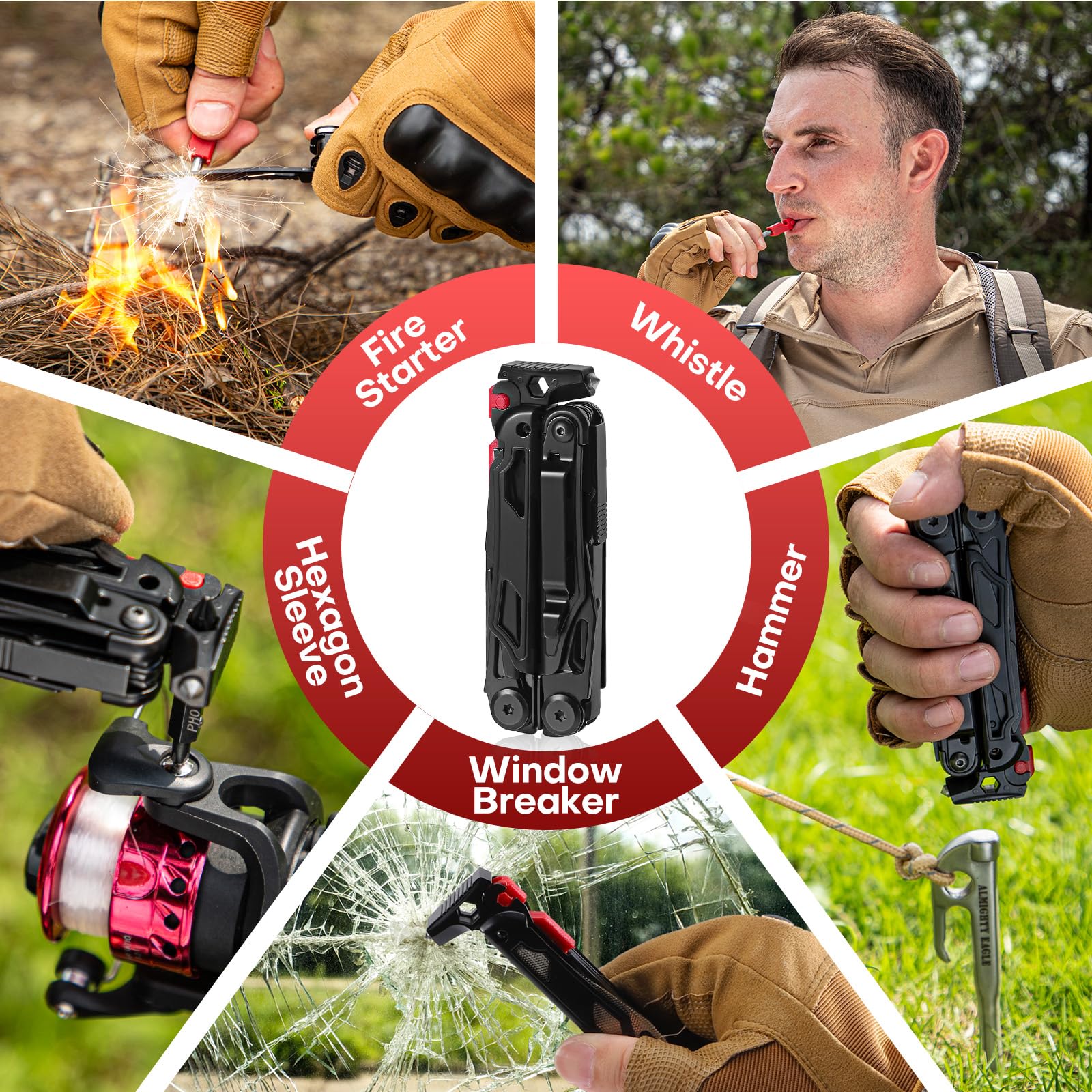 WETOLS Multitool with Pocket Knife, Stainless Steel Needle Nose Pliers