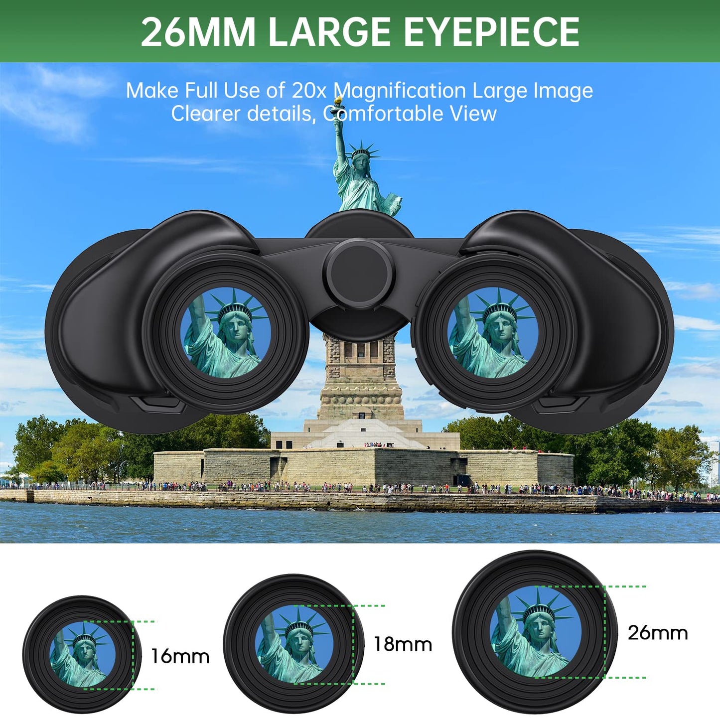 20x50 High Powered Binoculars for Adults, Waterproof Compact Binoculars with Low Light Vision for