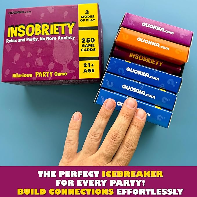 QUOKKA Fun Party Game for Adults - 250 Card Improv Challenge - Hilarious Friens and Family Game Night