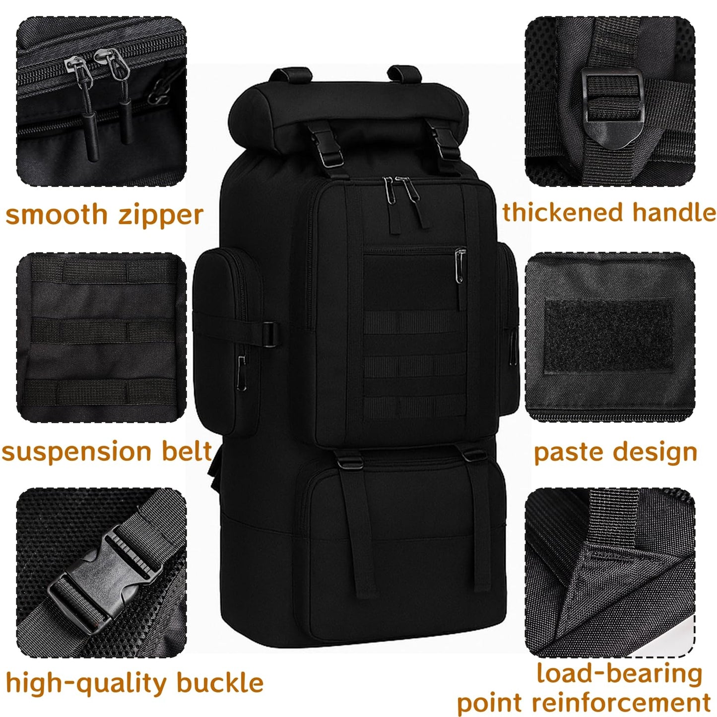 Goaste 100L Camping Hiking Backpack, Molle Military Tactical Rucksack, Waterproof Large Travel