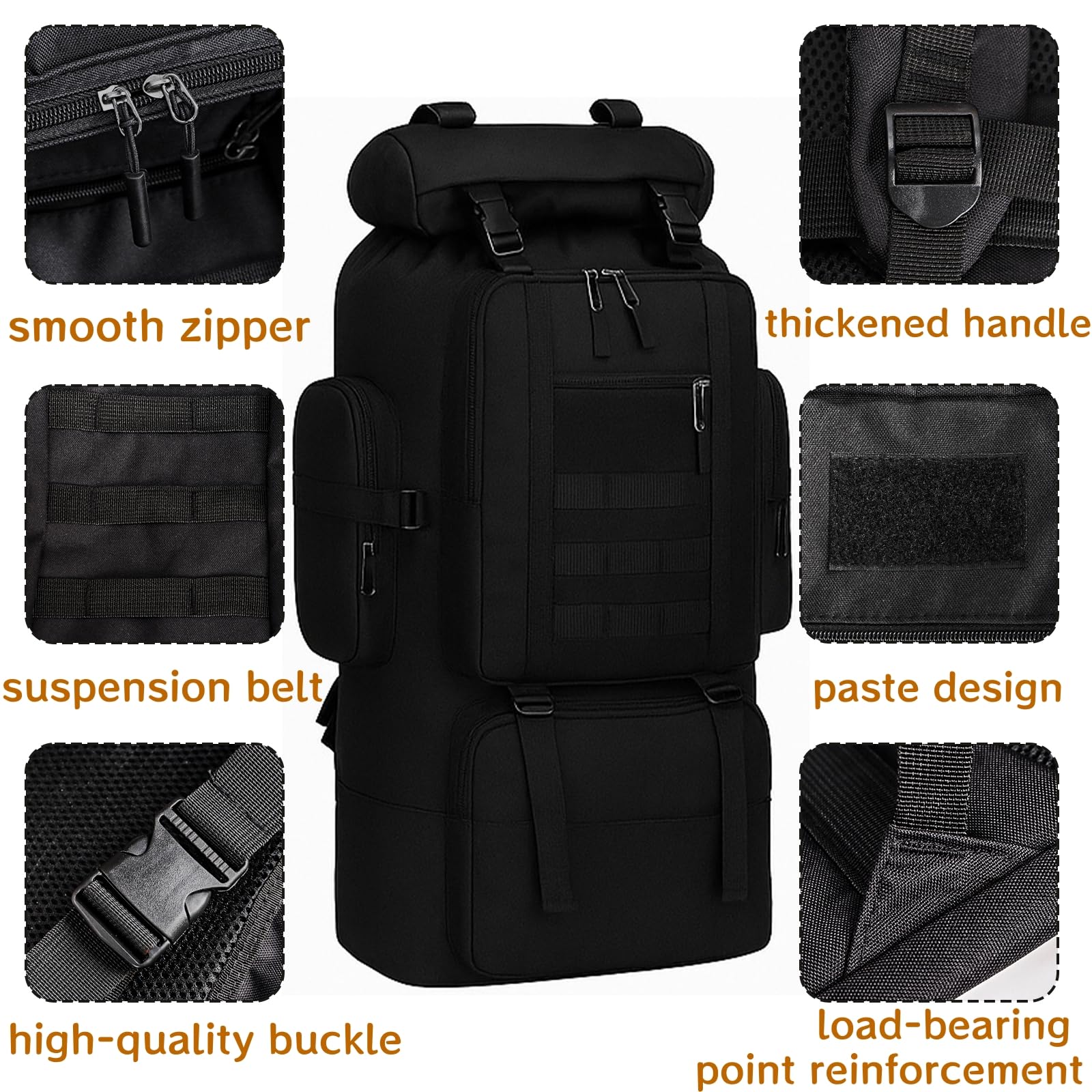Goaste 100L Camping Hiking Backpack, Molle Military Tactical Rucksack, Waterproof Large Travel