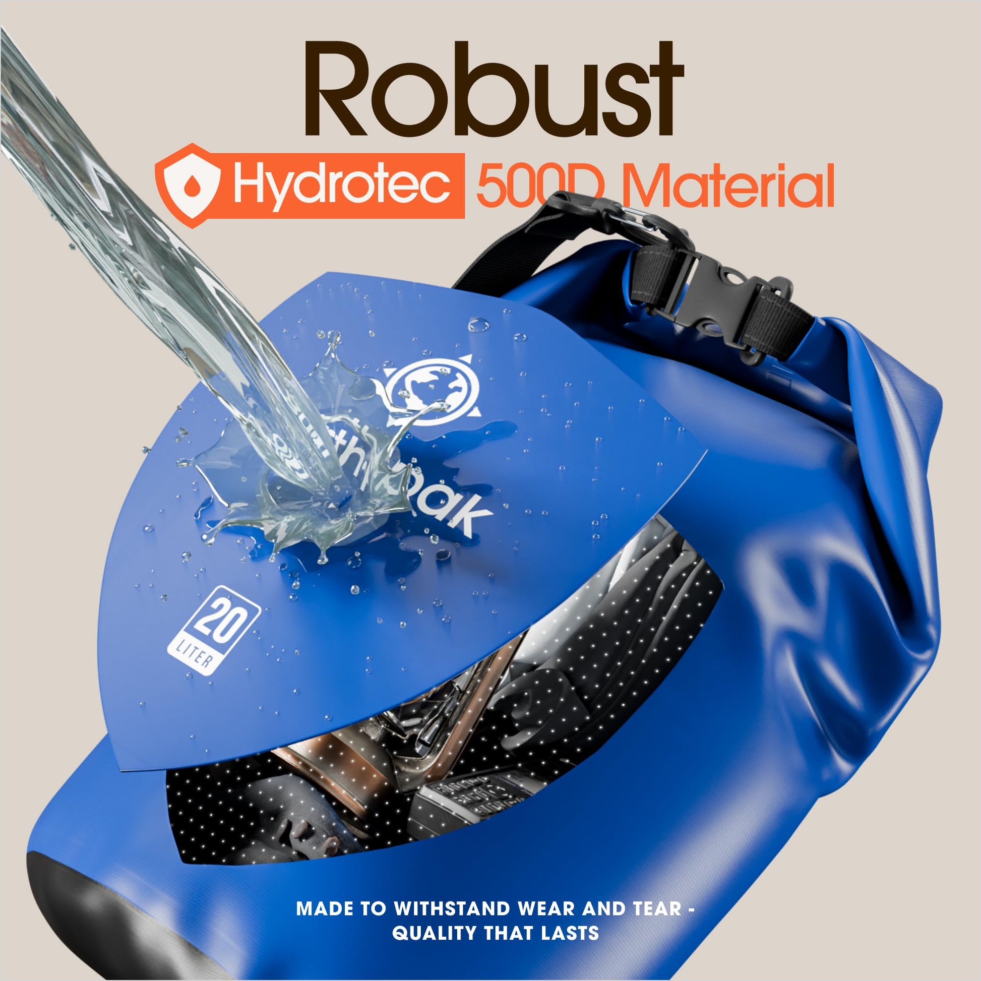 10L Waterproof Dry Bag Backpack - Marine Roll Top Dry Sack for Kayaking
