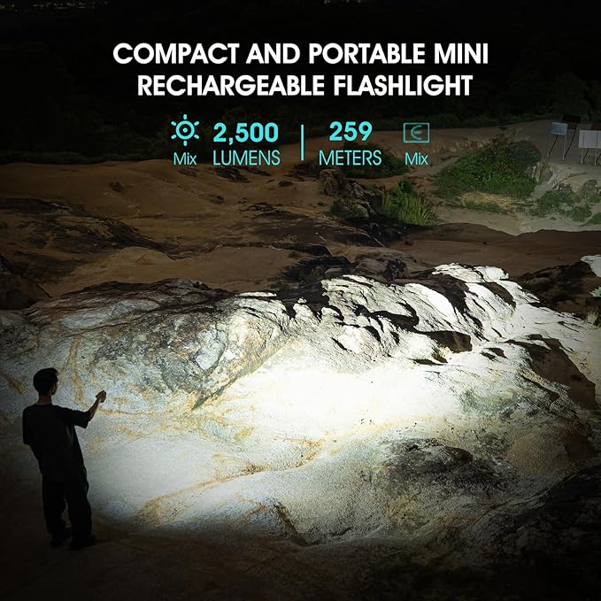 S10Pro EDC Flashlight Rechargeable,Pocket Flashlight 2500 High Lumen Super Bright,Mini Tactical Flashlight Powerful Magnetic,IP68 Waterproof 5 Modes Flash Light for Camping Hiking Emergency