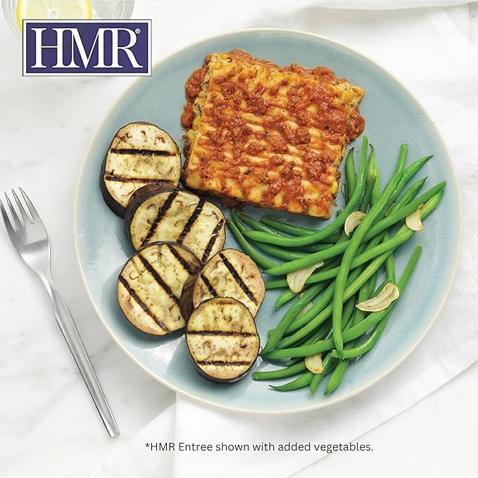 HMR Lasagna with Meat Sauce Entrée | Pre-packaged Lunch or Dinner to Support Weight Loss | Ready to Eat | 16g of Protein | Low Calorie Food | 8oz Serving per Meal | Pack of 6