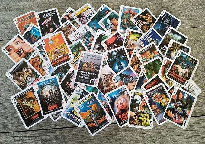 Zombies Playing Cards (Poker Deck 54 Cards All Different) Vintage Trash Horror Thriller Movie Posters