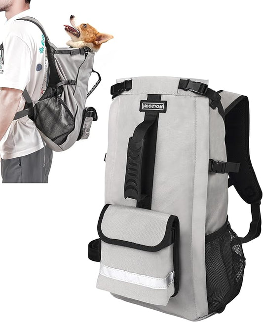 Dog Backpack for Small & Medium Dogs - Adjustable Pet Carrier for Travel & Hiking, Hands-Free Puppy Backpack with Storage Pockets, Breathable Mesh
