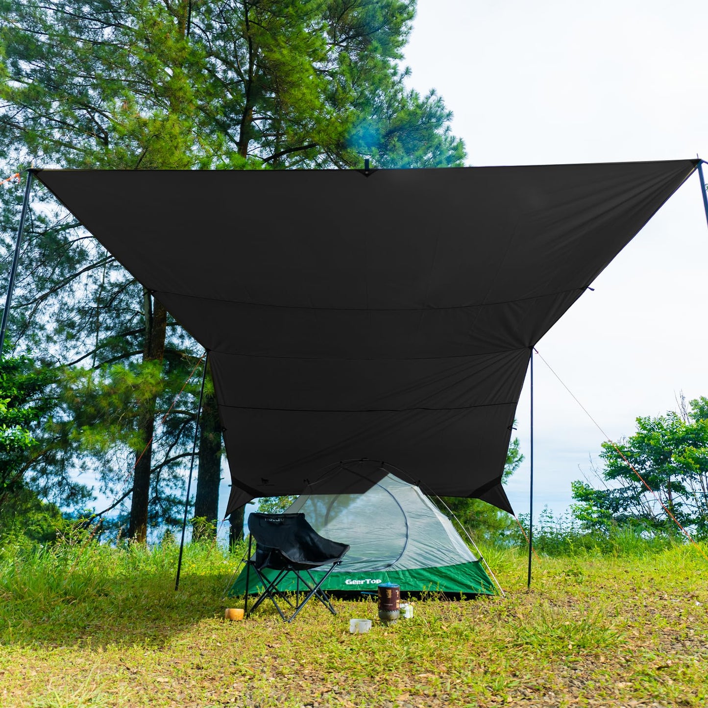 GEERTOP Large 17 x 10 ft Tarp Waterproof Portable Hammock Rain Fly Outdoor Awning Backpacking Tarp