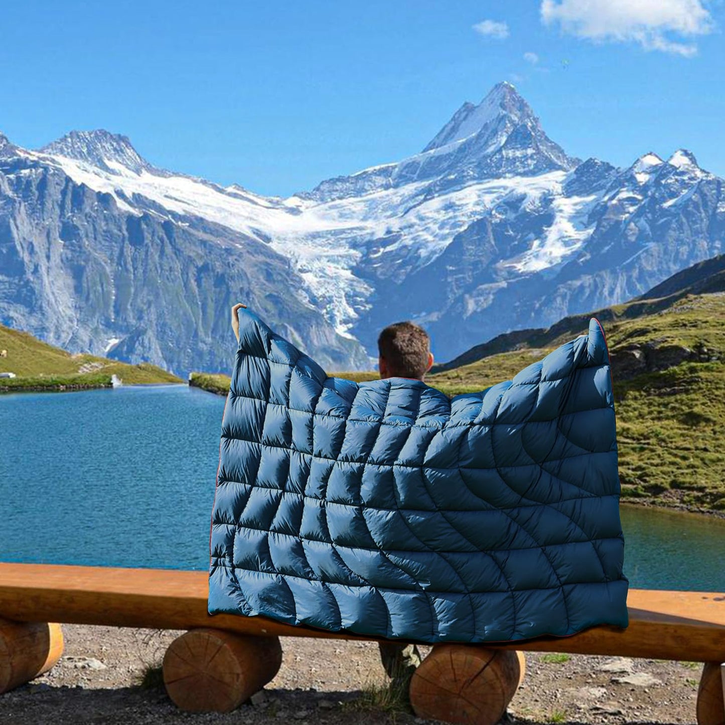 marshmallow dream Camping Blanket,MINI Puffy Blanket Lightweight Windproof Water Resistant for