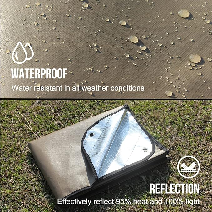 LYN Heavy Duty Emergency Blanket Survival Gear Waterproof Insulated Blanket Emergency Tarp for Camping, Hiking, Bushcraft