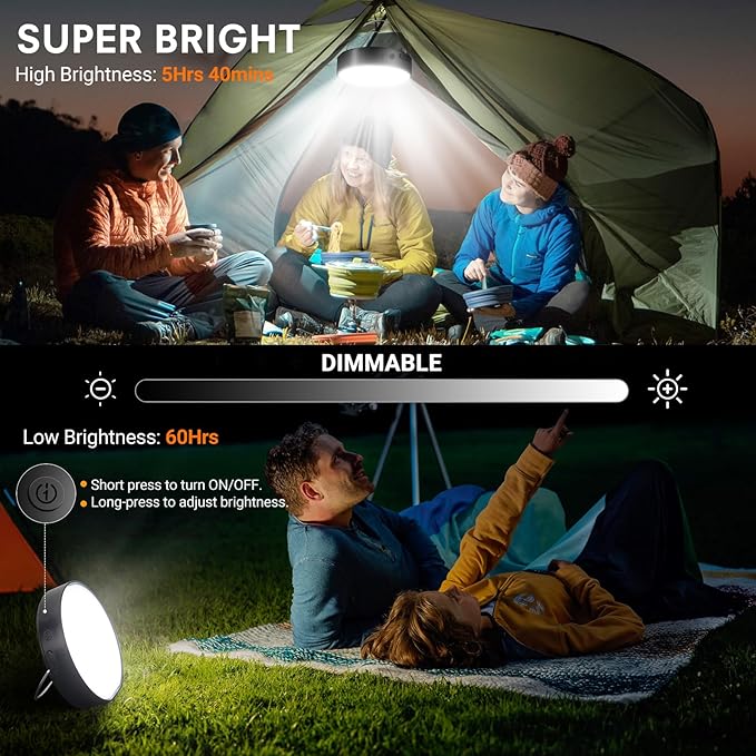 Camping String Light, Solar String Light with Camping Lantern (3 in 1 Design), Rechargeable and Portable for Camping,Emergency, Hiking.