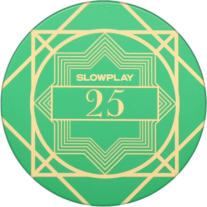 SLOWPLAY Nash Ceramic Poker Chips in Bulk, Casino Grade Ceramic 10-Gram Poker Chip for Texas Hold'em, 39mm Professional Chips Pack of 50 with Denomination of 25