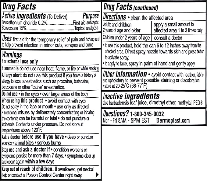 Dermoplast Kids Sting-Free First Aid Spray, Antiseptic & Analgesic Spray for Minor Cuts, Scrapes and Burns, 2 Ounce