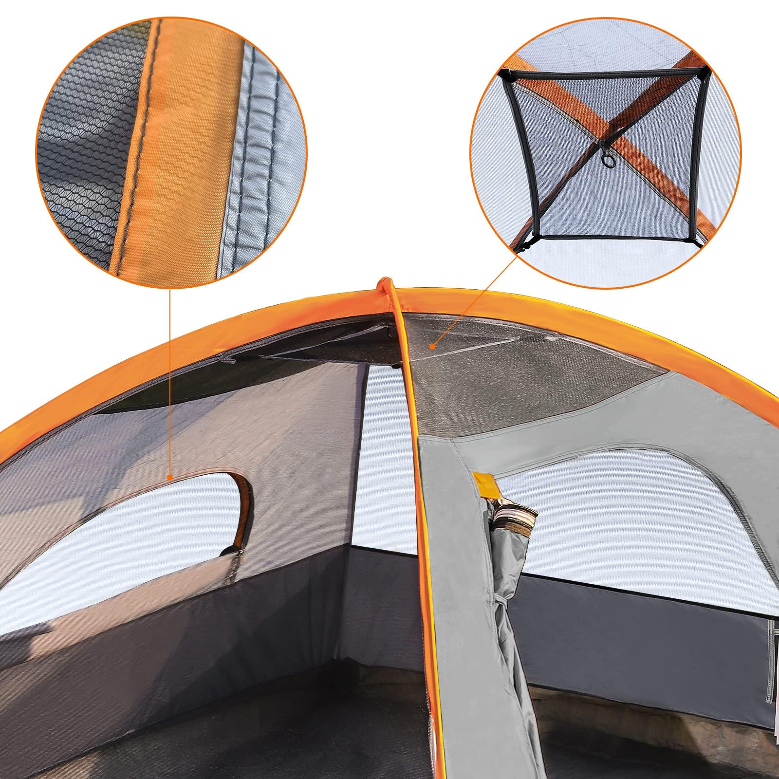 Amazon Basics 4-Person Camping Tent with Quick Setup, Spacious Interior, Ventilation Design