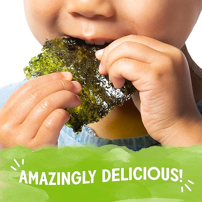 Gimme Seaweed Organic Premium Roasted Seaweed Snacks, Sea Salt & Avocado Oil, 6 Count, Keto, Vegan, Gluten-Free, Great Source of Omega3s and Iodine, Healthy On-The-Go Snack for Kids and Adults