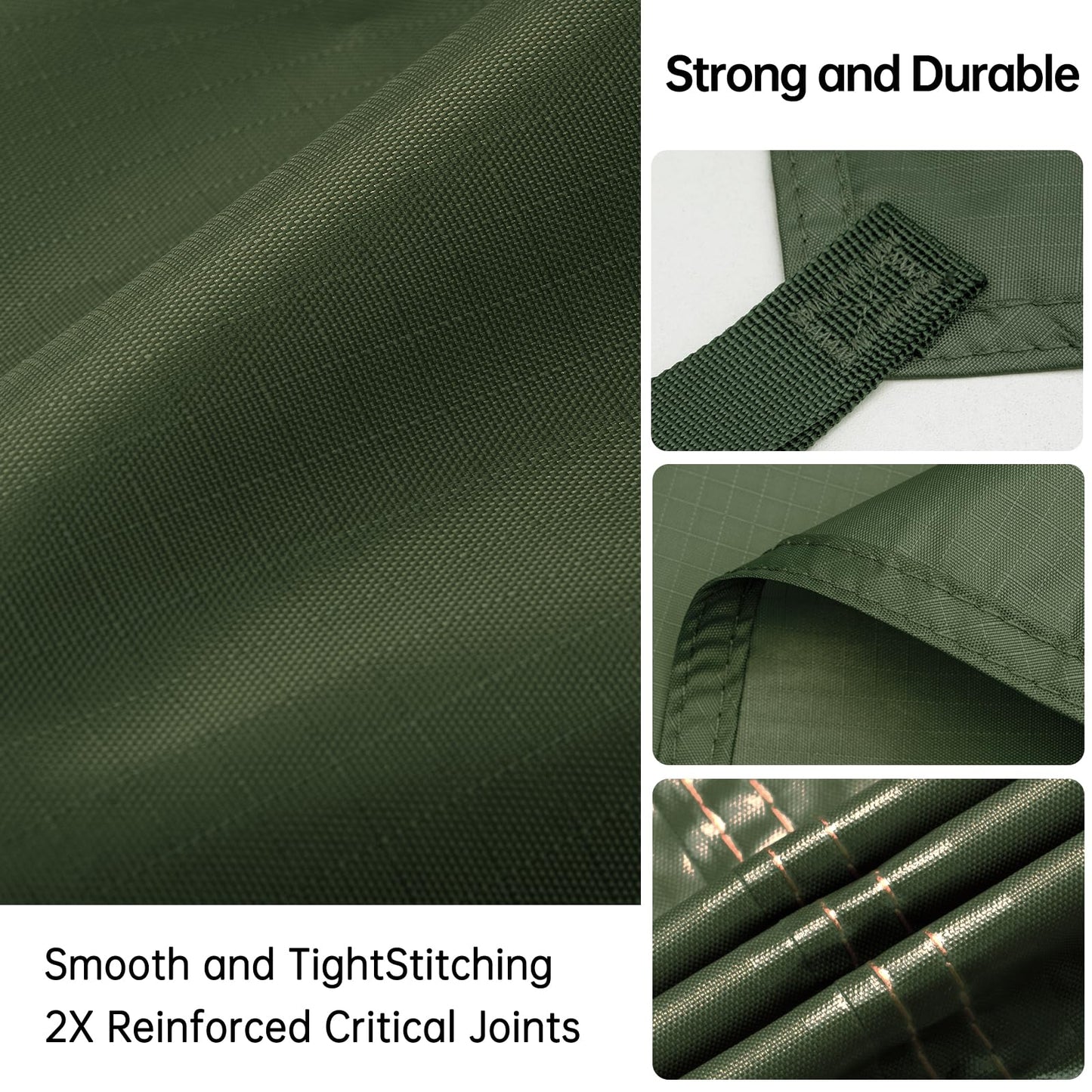 FREE SOLDIER Waterproof Camping Tarp Shelter Awning(Dark Green 10×10.5ft)