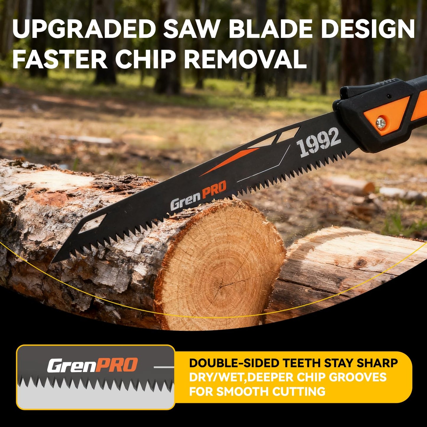 GRENPRO Folding Pruning Saw 10 Inch, Hand Saw for Tree Trimming