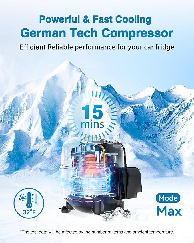 23QT(22L) Car Refrigerator Freezer Compressor Cooler, Portable 12V/24V for Camping, Road Trips, Truck, Vehicle, Car Fridge for Outdoor, Home Use with Quick Cooling - Efficient & Quiet(White)