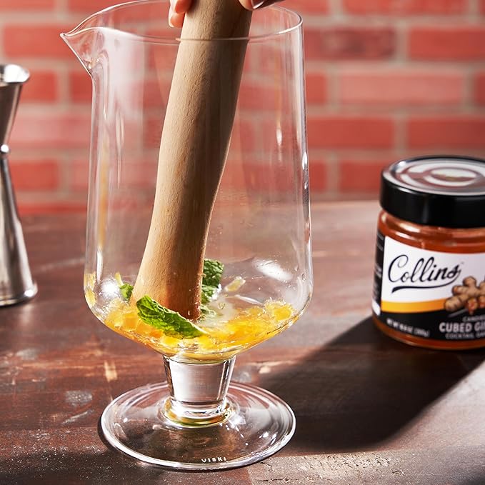 Collins Candied Ginger in Syrup for Cocktails, Gluten Free Skinny Cocktail Garnish for Whiskey, Rum, Martini, Mojito, Gin, Moscow Mule, Tea, Desserts, Baking, Home Bar, 10.6 oz, Set of 1