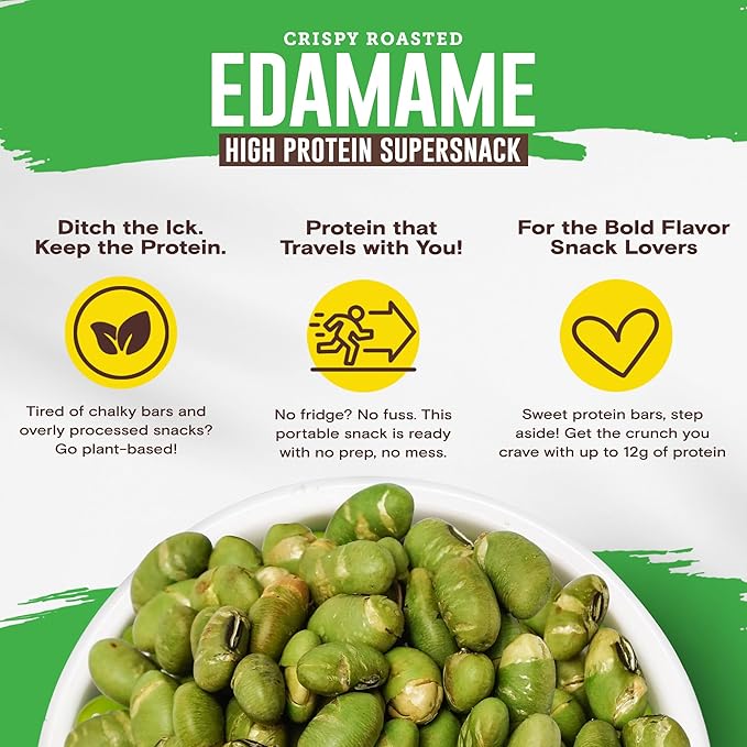 Biena Crispy Roasted Edamame Beans Snack ??High Protein Low Carb Snack for Adults & Kids, 12g Protein per Serving - Made w/Avocado Oil ??Vegan, Gluten-Free ??10-Pack, 1.05oz Bags, Ranch