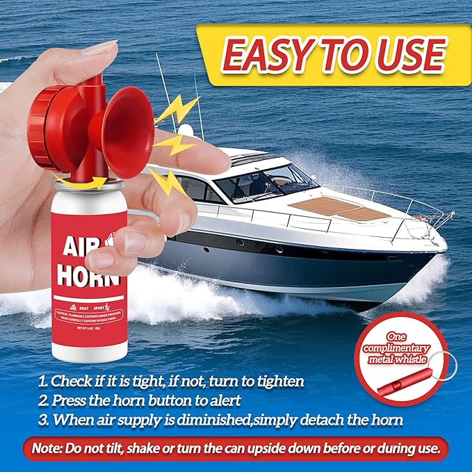 1.4oz Boat Air Horn,130DB Loud Mini Safety Bear Horn Can,Air Horns for Self Defense,Emergency,Sporting Events,Camping essentials,2 Pack