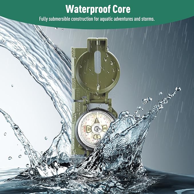 Eyeskey Multifunctional Military Sighting Navigation Compass Impact Resistant & Waterproof Compass for Hiking, Camping