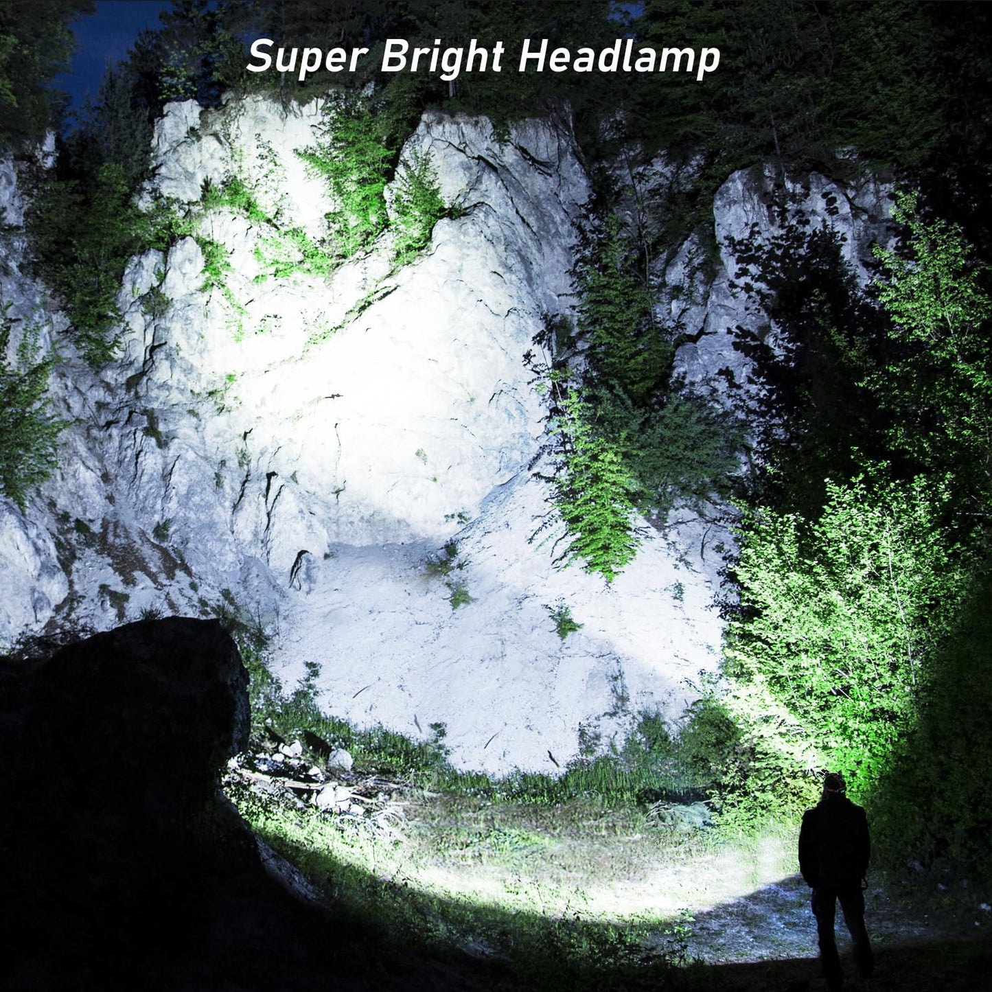 Blukar LED Headlamp Rechargeable,Ultra Bright Headlight with 3 Lights