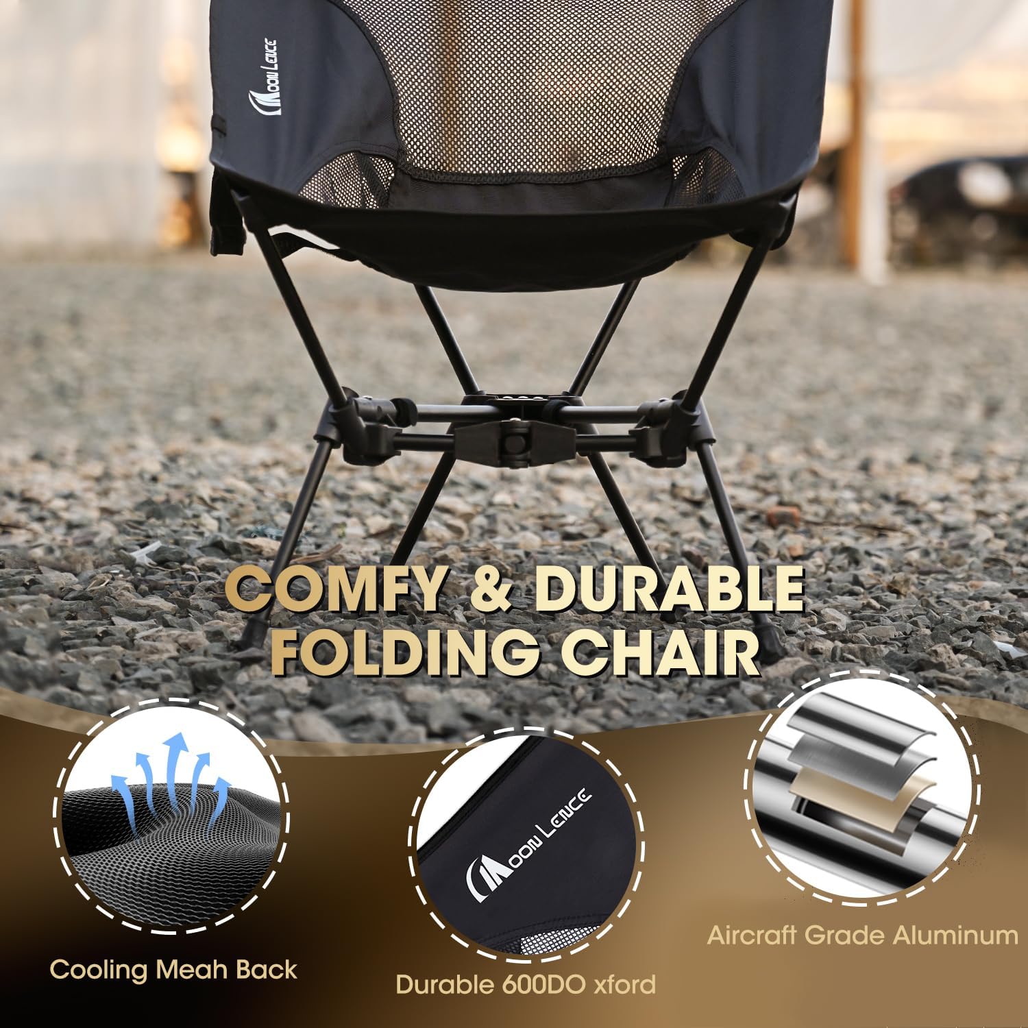MOON LENCE Portable Camping Chair Backpacking Chair - The 4th Generation Ultralight Folding Chair