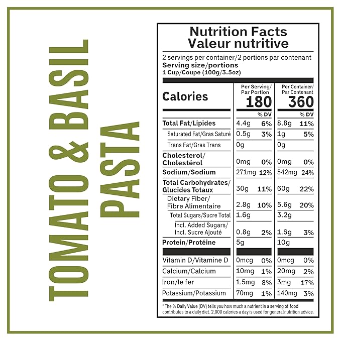 Pasta Zing Tomato & Basil Pasta, Pack of 7, 7.05 Ounce | Ready To Eat in 60 Sec | Made with 100% Italian Durum Wheat | Natural Ingredients | Classic & Flavorful | Easy Meal & Side Dish