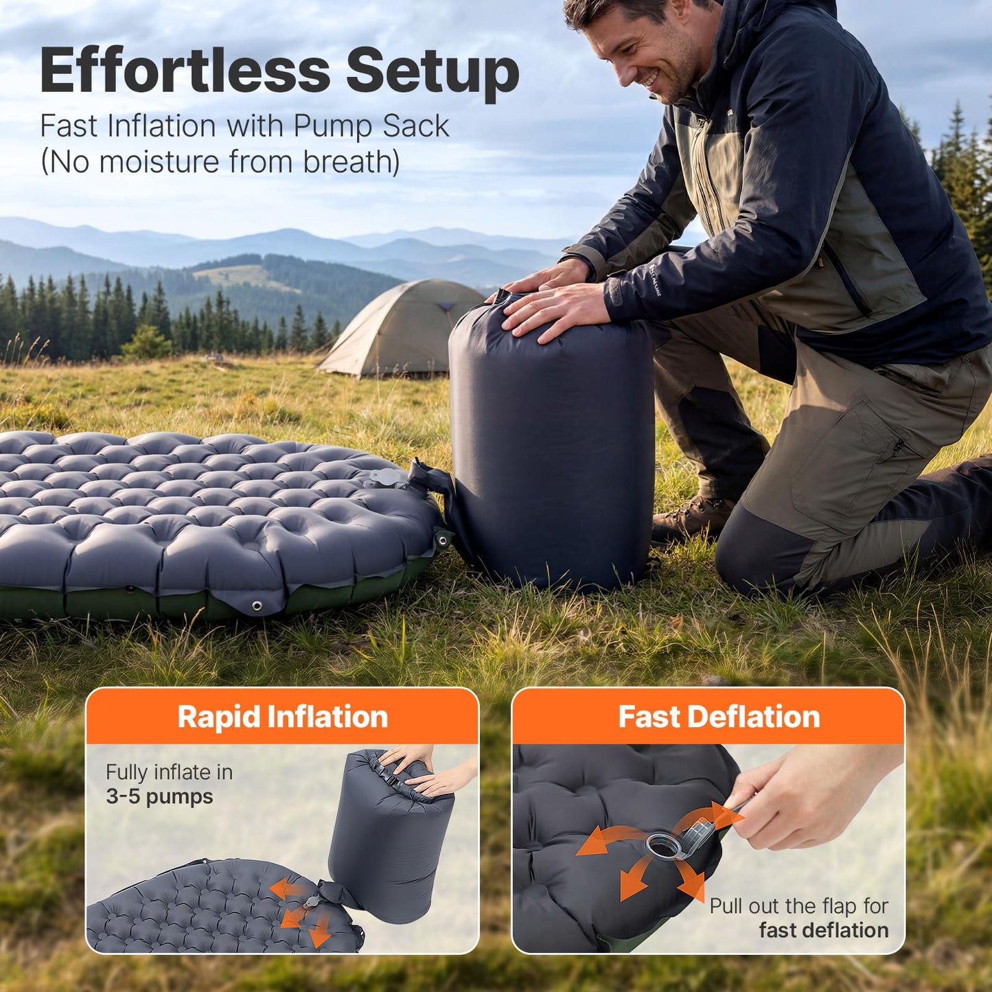 OGERY Sleeping Pad for Camping, R-Value 9.0 Insulated Sleeping Pad