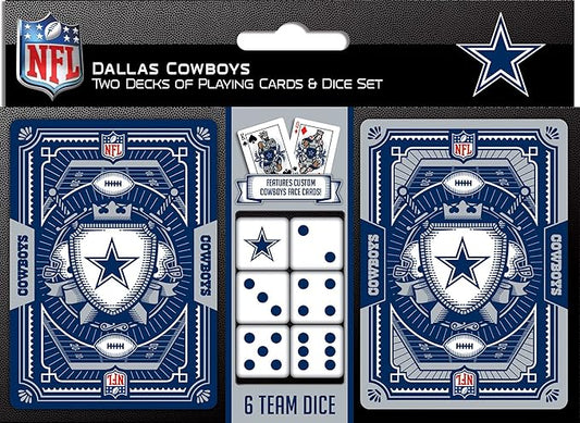 Masterpieces NFL Dallas Cowboys Playing Cards & Dice Set - 2-Pack
