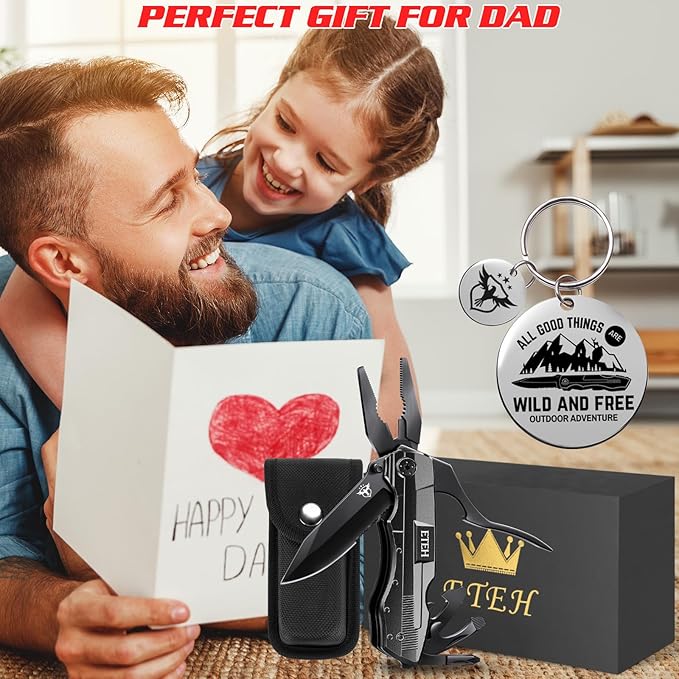 Gifts for Men Him Dad Boyfriend,Multitool Pocket Knife for Men,Anniversary Christmas Gifts for Birthday,Hiking Camping Knife with Screwdrivers Pliers Bottle Opener