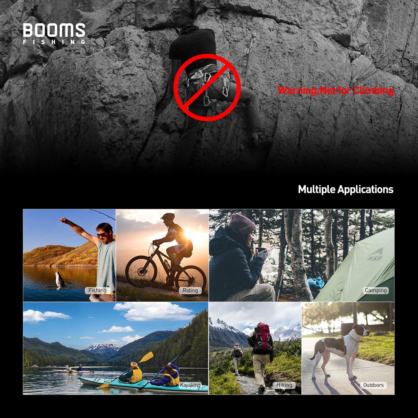 Booms Fishing CC5 Multi-Use Carabiner Clips, 10 Pack 2.7" Small Caribeener Clips, Mini Keychain