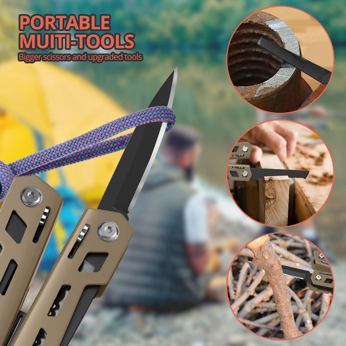 Multitool 17-in-1 Stainless Steel Multi Tool with Pocket Knife Needle Nose Pliers Bottle Opener