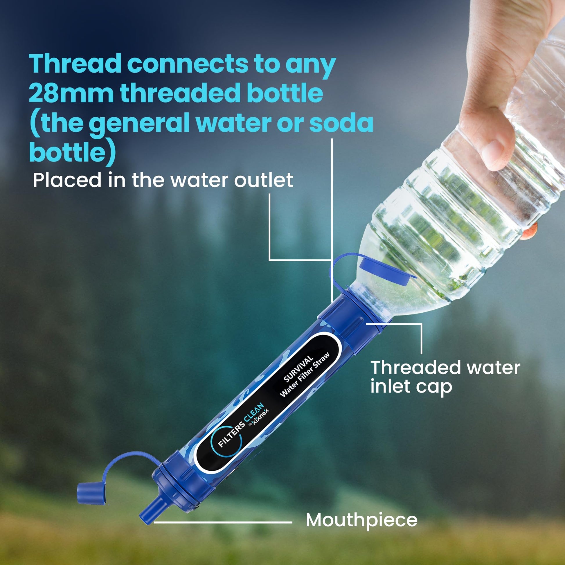 Filters-Clean Survival Water Filter Straw – 0.1 Micron Portable Personal Water Filter, 4,000L