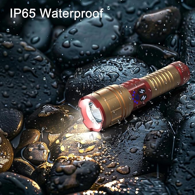 3 in 1 Rechargeable Flashlight True 5000 Lumens Outdoor Strong Cob Light, 5000mAh Zoomable Beam LED Flash Light with Magnet Power Failure Emergency Survival Kits Snowstorm (6 in 1)