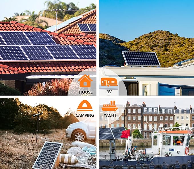 ODF 50w Solar Panel, Monocrystalline Photovoltaic Panel Modules Solar Panels Charge 12 Volt Batteries and are Suitable for caravans, campervans, motorhomes, caravans and Other Off-Grid Applications.