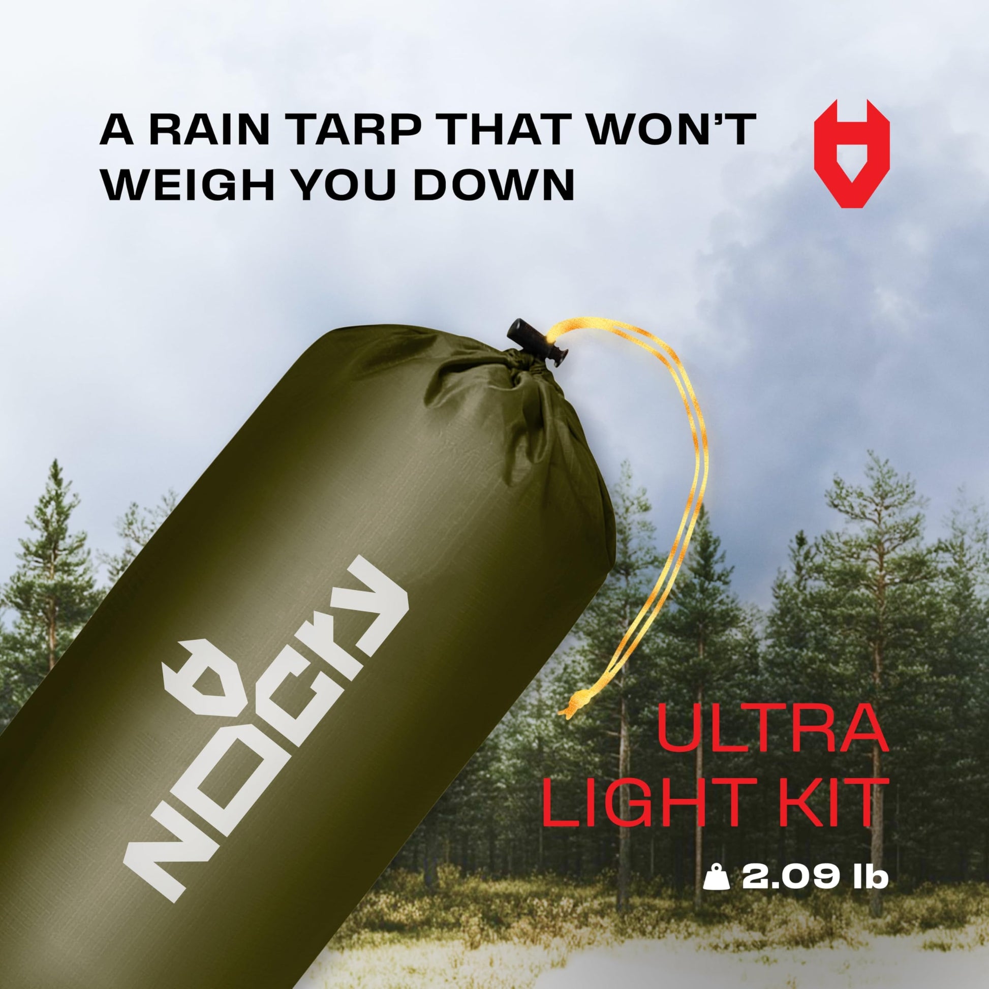 Rain Fly 12x10 Lightweight Survival Camping Tarp; 100% Waterproof; Makes a Great Backpacking Tarp