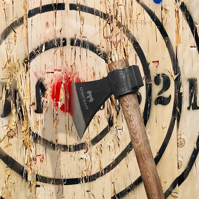 16.5" Throwing Axe, 3 Pack Throwing Axes and Tomahawks with High Carbon Steel & Beech Wood Handle, Well Balanced, Great for Axe Throwiing Game, Recreationb and Competition