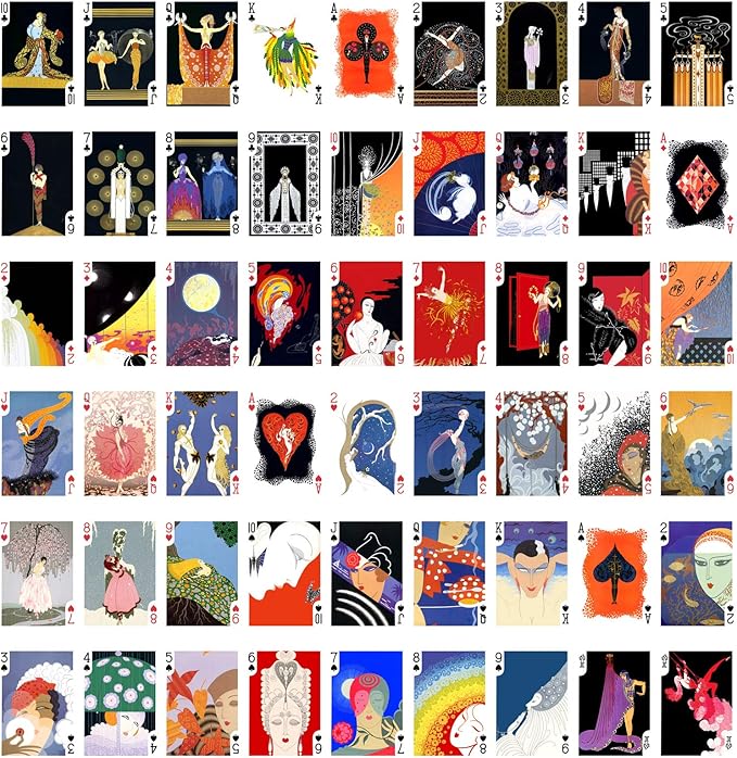ERTE Playing Cards (Poker Deck 54 Cards All Different) Vintage Painting Art Deco French Romain de Tirtoff
