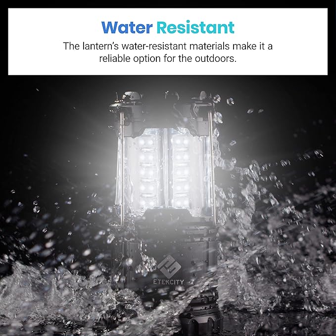 Etekcity Lantern Camping Essentials Lights, Led Flashlight for Power Outages, Survival Gear and Supplies for Emergency, Hurricane Preparedness Items , Battery Operated Lamp, 2 Pack, Black