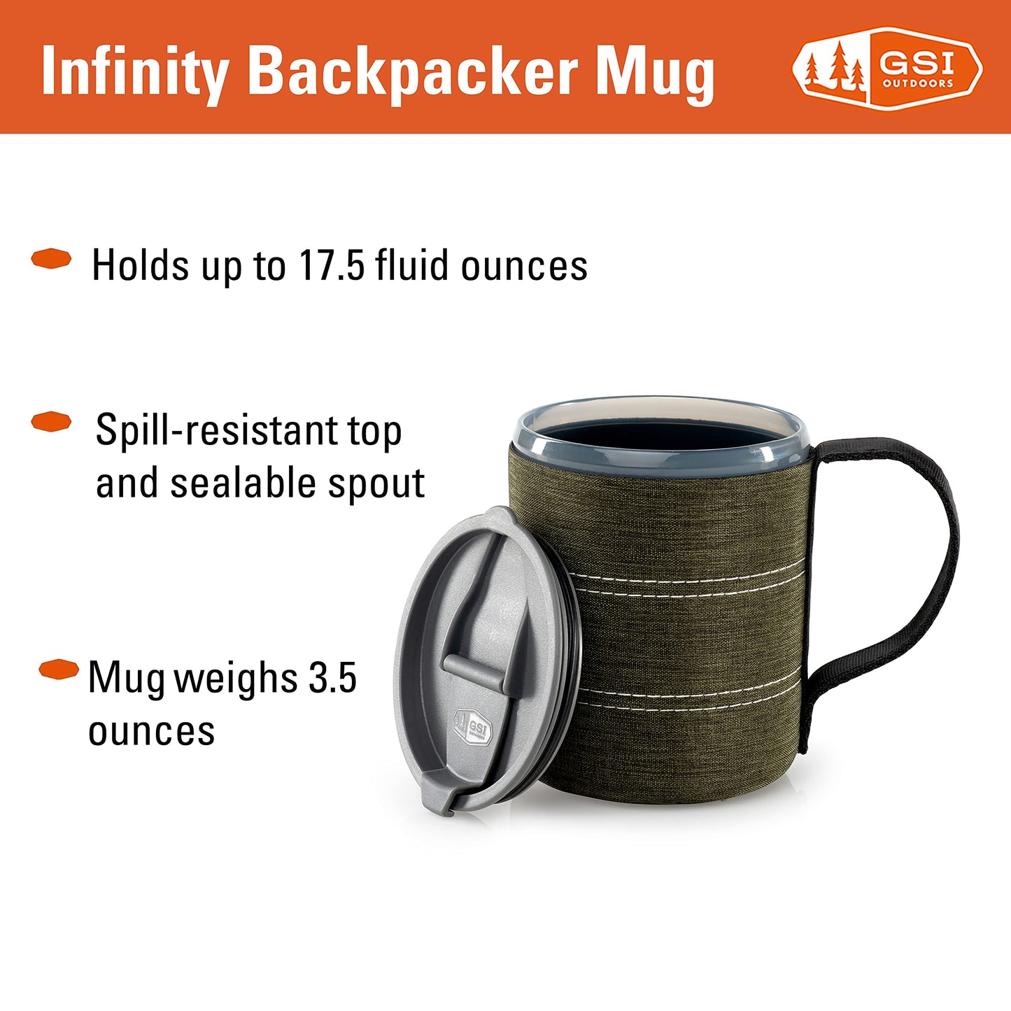 GSI Outdoors 75283 Infinity Backpacker Mug Green