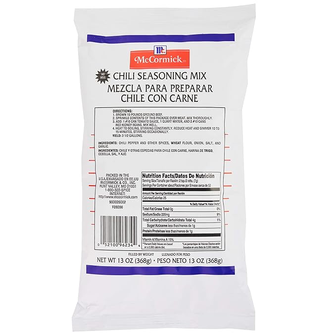 McCormick Culinary Chili Seasoning Mix, 13 oz - One 13 Ounce Pouch of Original Chili Seasoning Mix, Best for Chili, Queso Dip, Enchiladas and More