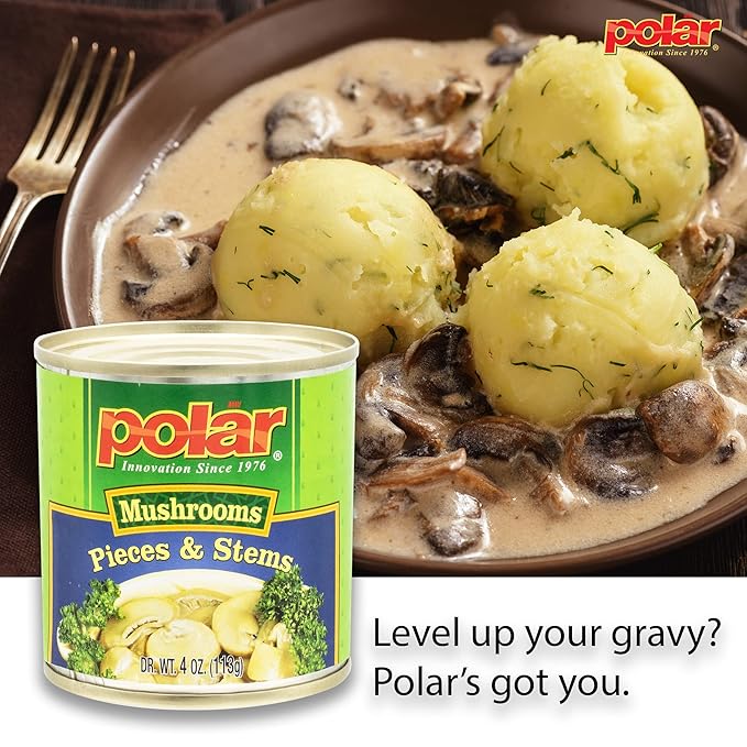 MW Polar Mushrooms, Pieces & Stems, 4 oz (Pack of 1), Great for Grilled, Sauteed, Soup, Chowder, Salad, Pizza, Pasta, Breakfast Omelets